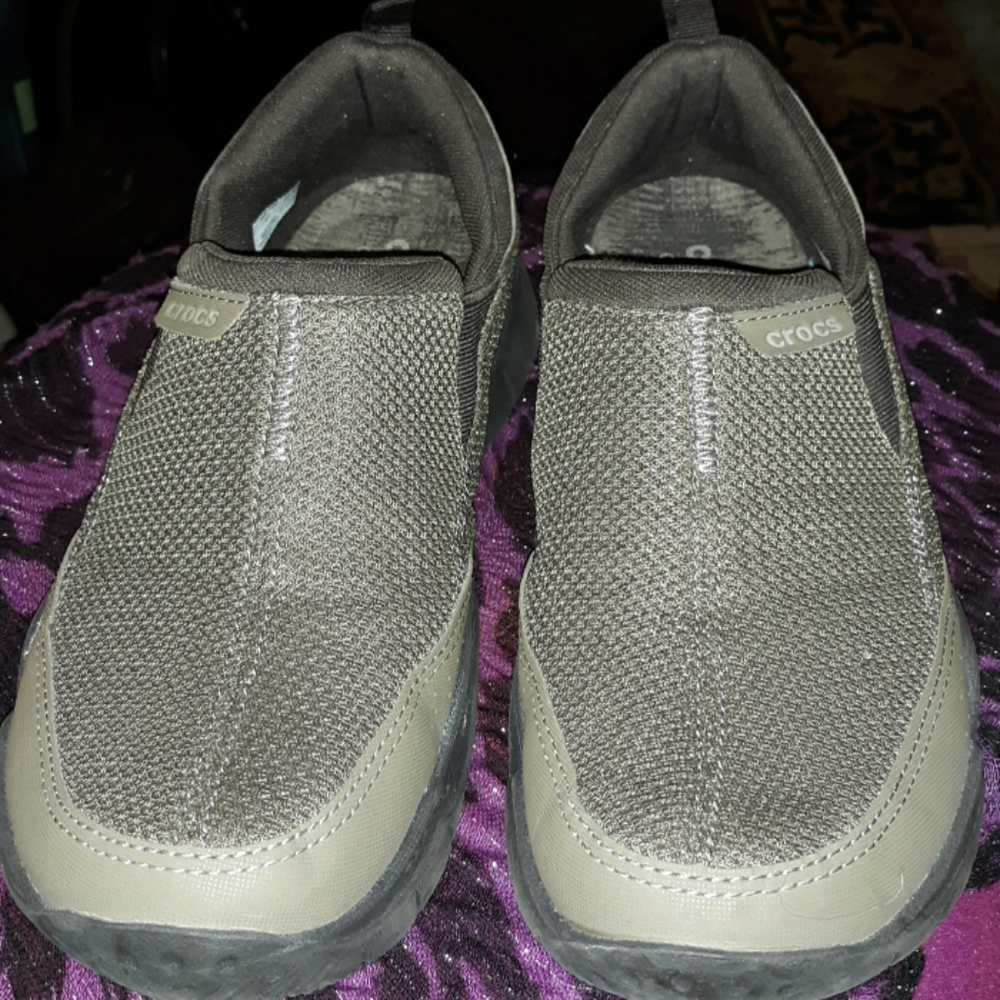 Brown men crocs size 11